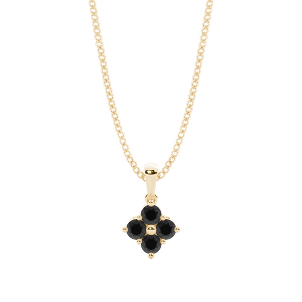 Prong Setting Black Diamond Cluster Pendant
