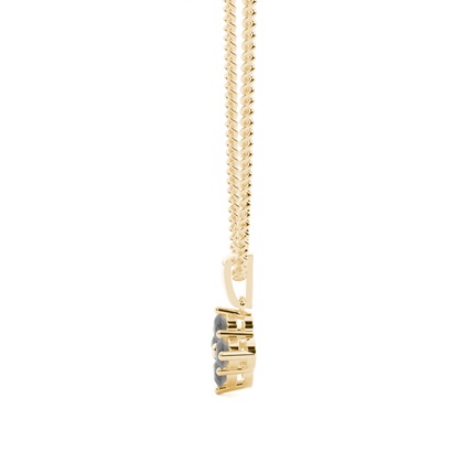 Prong Setting Black Diamond Cluster Pendant