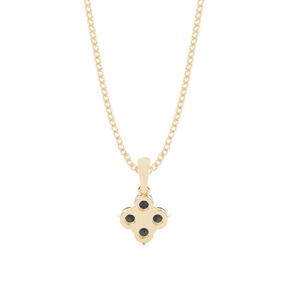 Mehrfachdiamant Schwarze Diamant Anhänger in einer Krappenfassung