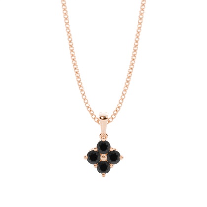 Prong Setting Black Diamond Cluster Pendant