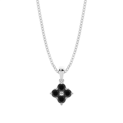 Prong Setting Black Diamond Cluster Pendant