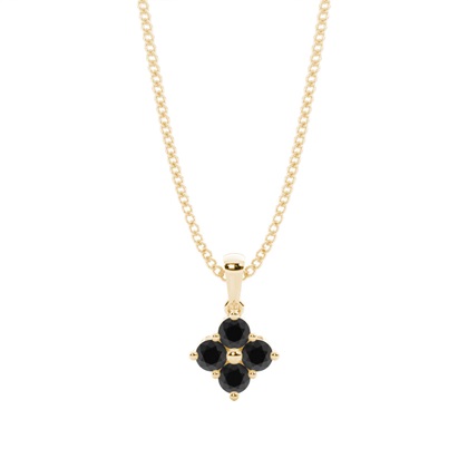 Prong Setting Black Diamond Cluster Pendant