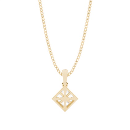 Mehrfachdiamant Anhänger in einer unsichtbaren Fassung