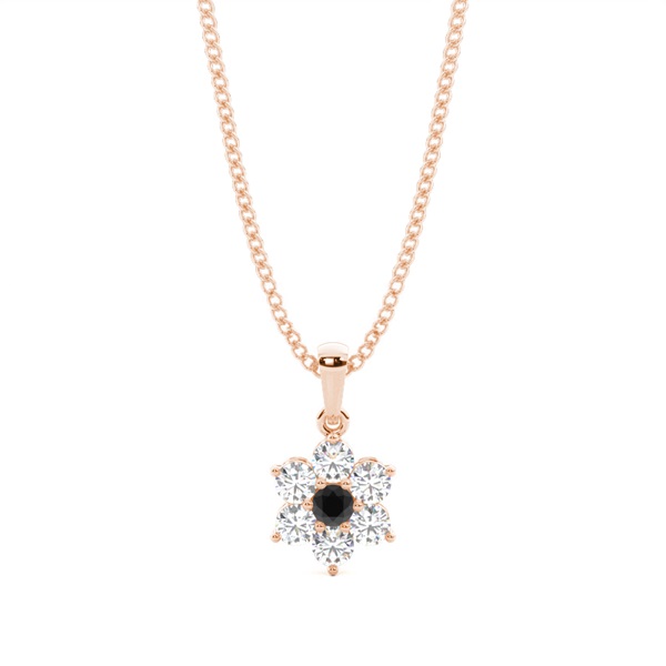 Prong Setting Black Diamond Cluster Pendant
