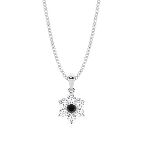 Prong Setting Black Diamond Cluster Pendant