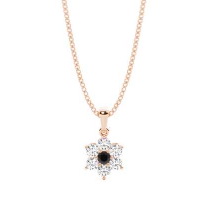Prong Setting Black Diamond Cluster Pendant