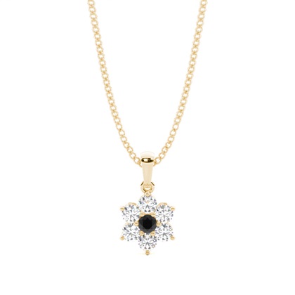 Prong Setting Black Diamond Cluster Pendant