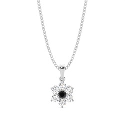 Prong Setting Black Diamond Cluster Pendant
