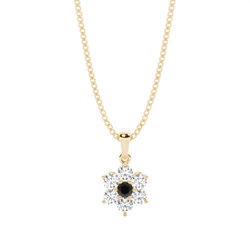 Prong Setting Black Diamond Cluster Pendant