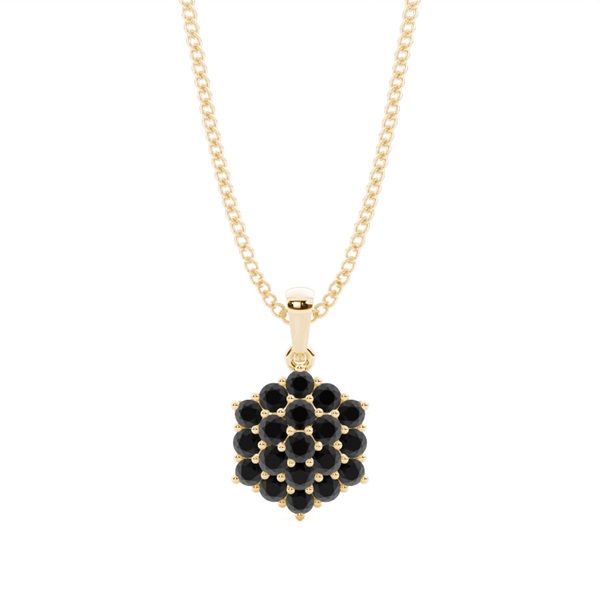 Prong Setting Black Diamond Cluster Pendant