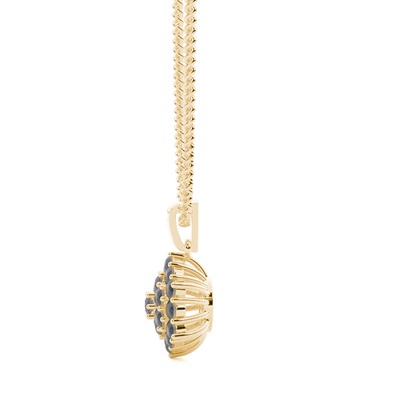 Prong Setting Black Diamond Cluster Pendant