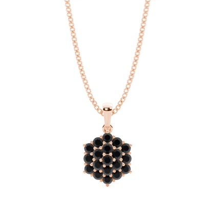 Prong Setting Black Diamond Cluster Pendant