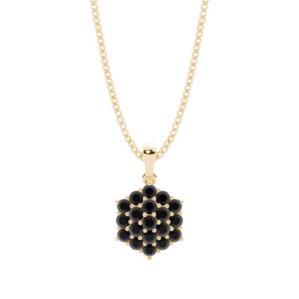 Prong Setting Black Diamond Cluster Pendant