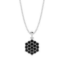 Prong Setting Black Diamond Cluster Pendant