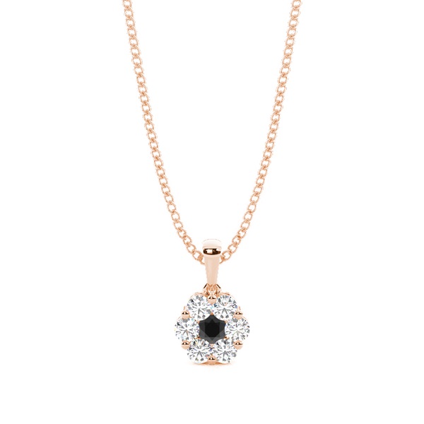 Pressure Setting Black Diamond Cluster Pendant