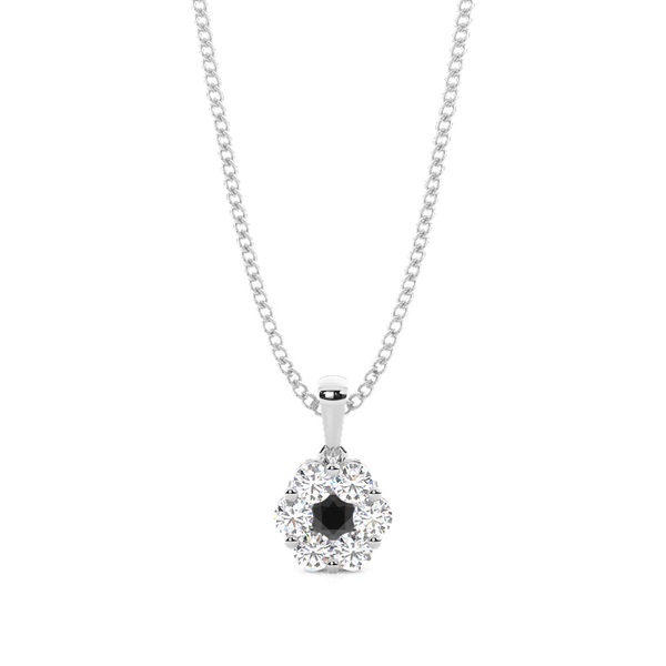 Pressure Setting Black Diamond Cluster Pendant