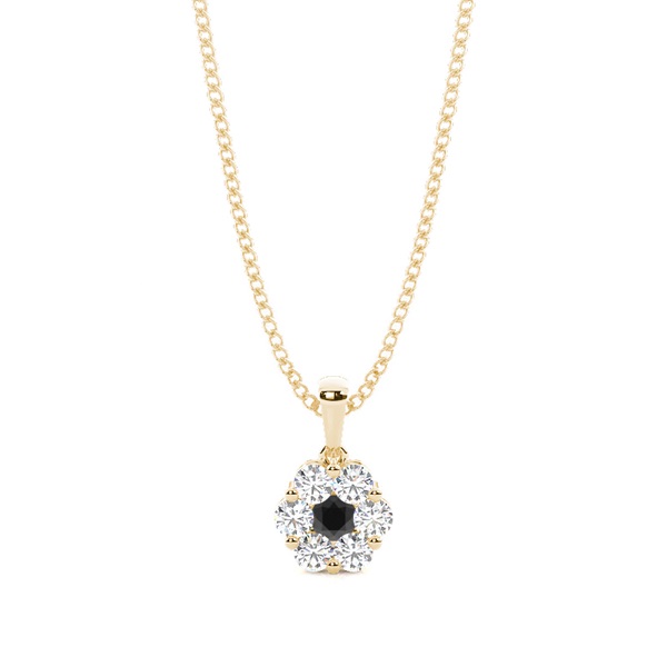 Pressure Setting Black Diamond Cluster Pendant