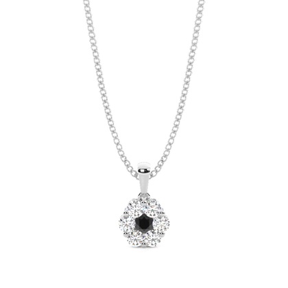 Pressure Setting Black Diamond Cluster Pendant