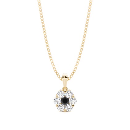 Pressure Setting Black Diamond Cluster Pendant