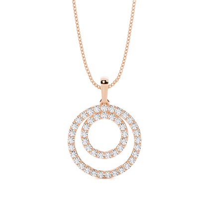 Rose Gold Circle Diamond Pendants