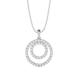 Diamant Kreis Anhänger in einer Krappenfassung