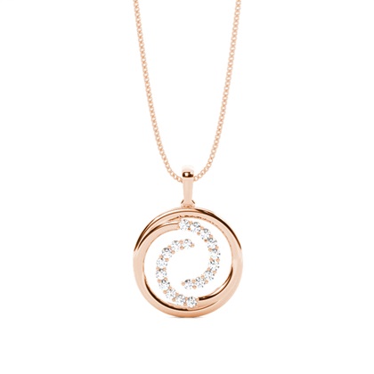 Rose Gold Circle Diamond Pendants