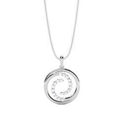 Diamant Kreis Anhänger in einer Krappenfassung