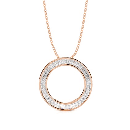 Rose Gold Circle Diamond Pendants