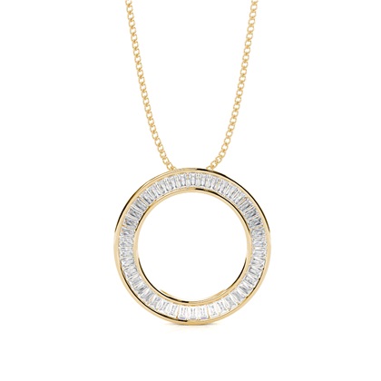 Yellow Gold Circle Diamond Pendants