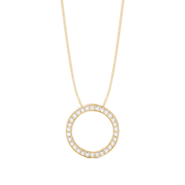 Pave Setting Circle Pendant