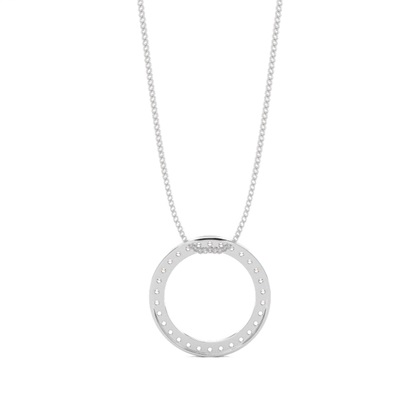 Diamant Kreis Anhänger in einer Pavefassung