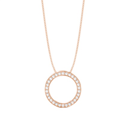 Rose Gold Circle Diamond Pendants