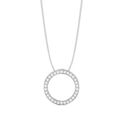 Diamant Kreis Anhänger in einer Pavefassung