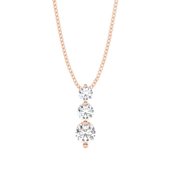 2 Prong Setting Round Diamond Journey Pendant