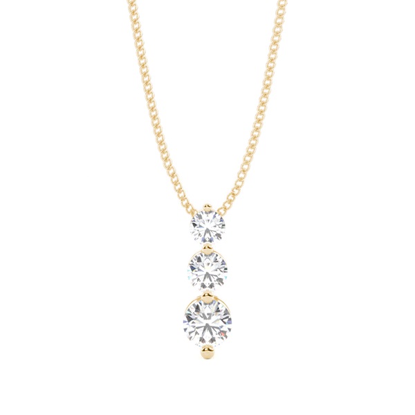 2 Prong Setting Round Diamond Journey Pendant