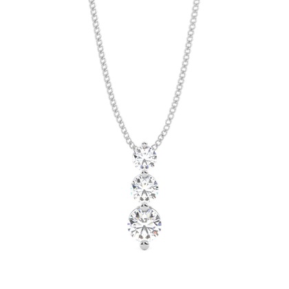 2 Prong Setting Round Diamond Journey Pendant