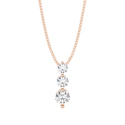 2 Prong Setting Round Diamond Journey Pendant