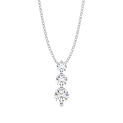 2 Prong Setting Round Diamond Journey Pendant