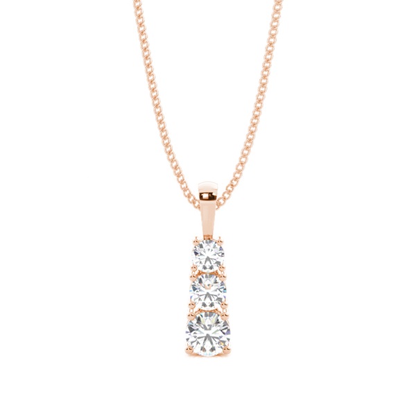 4 Prong Setting Round Diamond Journey Pendant