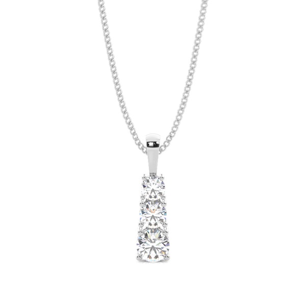 4 Prong Setting Round Diamond Journey Pendant