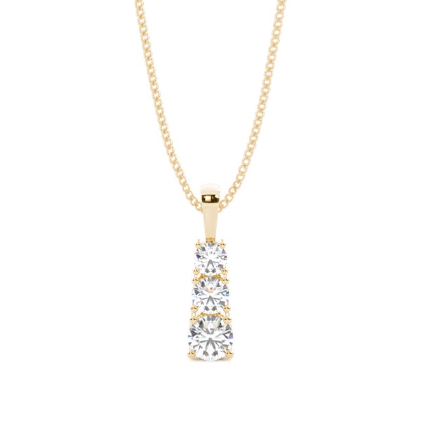 4 Prong Setting Round Diamond Journey Pendant
