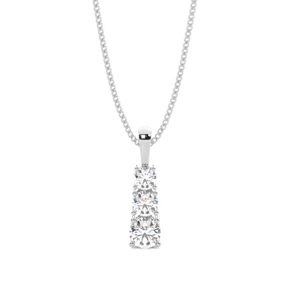 4 Prong Setting Round Diamond Journey Pendant