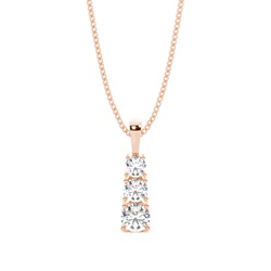 4 Prong Setting Round Diamond Journey Pendant