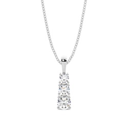 4 Prong Setting Round Diamond Journey Pendant