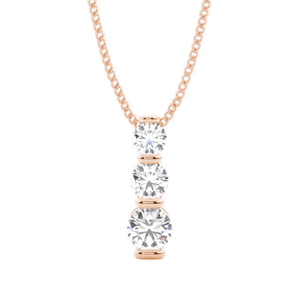 Bar Setting Round Diamond Journey Pendant