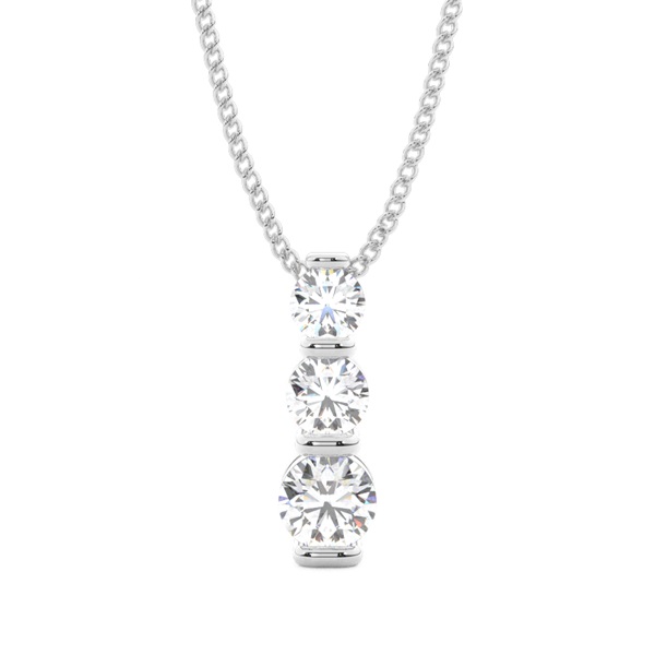 Bar Setting Round Diamond Journey Pendant