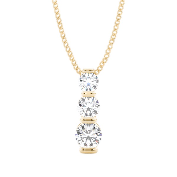Bar Setting Round Diamond Journey Pendant