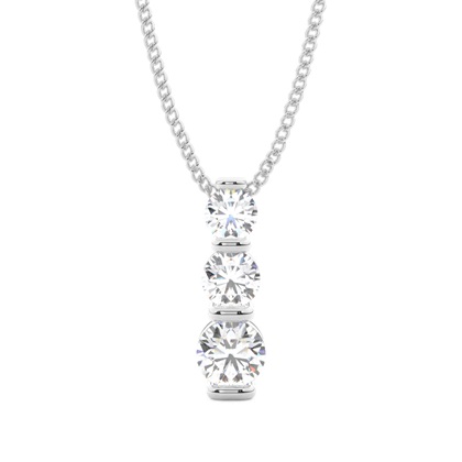 Bar Setting Round Diamond Journey Pendant