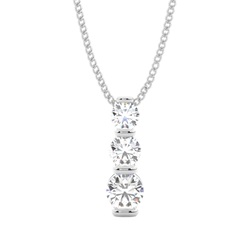 Bar Setting Round Diamond Journey Pendant