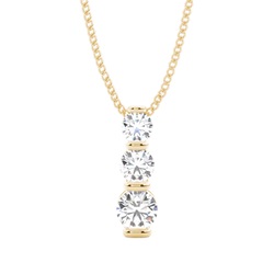 Bar Setting Round Diamond Journey Pendant